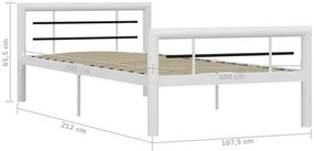 Białe metalowe łóżko pojedyncze 100x200 cm - Sintra