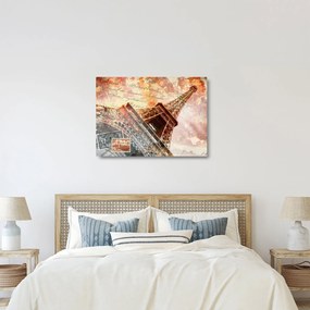 Obraz na szkle - Wieża Eiffla w stylu vintage (70x50 cm)