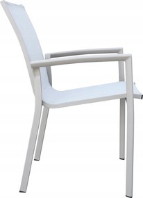 Krzesło ogrodowe aluminiowe beżowe 56x65x88 cm komfortowe wytrzymałe