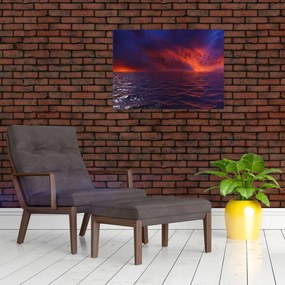 Obraz na szkle - morze z ptakami (70x50 cm)
