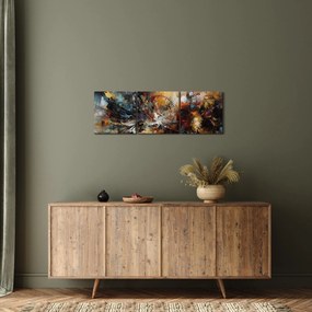 Obraz - Grafika abstrakcyjna (z zegarem) (90x30 cm)