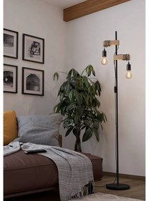 Lampa stojąca LED w czarno-naturalnym kolorze (wysokość 166,5 cm) TOWNSHEND – EGLO