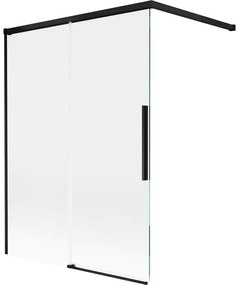 Mexen Rox parawan nawannowy 2-skrzydłowy rozsuwany 120 x 150 cm, transparent, czarny - 8C9-120-003-70-00