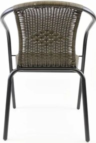 Zestaw 4 składanych krzeseł ogrodowych, ciemnoszarych