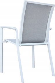 Krzesło ogrodowe aluminiowe białe 56x65x88cm komfortowe wytrzymałe tarasowe