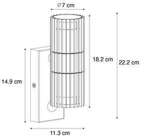 Zewnetrzna Kinkiet / Lampa scienna zewnętrzny czarny z czujnikiem ruchu 2-punktowy - BorisDesignerski Oswietlenie zewnetrzne