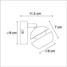 Nowoczesny spot czarno-złoty 1-źródło światła - Buell Deluxe