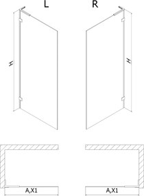 Mexen Lunar L ścianka prysznicowa Walk-in prawa 60 x 200 cm, transparent 8 mm, złota - 830L-060-000-50-00-P