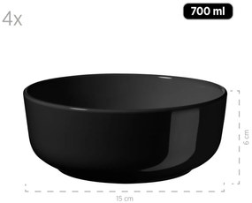 Mäser 16-częściowy zestaw do jadalni  ALENIA, czarny