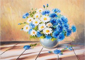 Malowany obraz wazonu z kwiatami (70x50 cm)