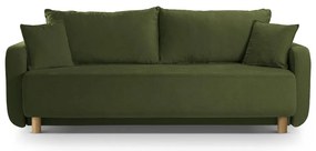 Zielona rozkładana sofa ze schowkiem 231 cm Elen – Micadoni