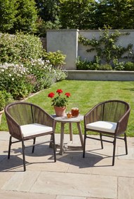 Zestaw 2 brązowych krzeseł ogrodowych z rattanu A8-N76