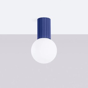 Plafon HALO ultramaryna IP44 ryflowany SOLLUX  LIGHTING