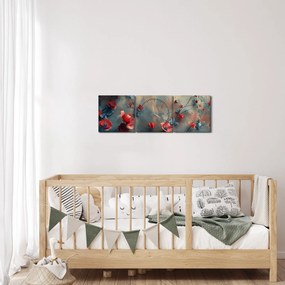 Obraz - Wilcze maki (z zegarem) (90x30 cm)