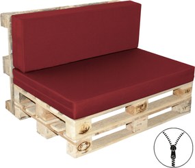 Doppler Poduszki na siedzisko paletowe + oparcie, twarda pianka czerwona