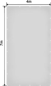 JAGO Plandeka 4x7 m, 650 g/m², szara, oczka aluminiowe