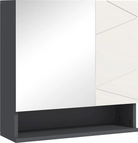 HOMCOM Szafka Łazienkowa, Drzwi Lustro, Regulowane Półki, do 15 kg, Biała