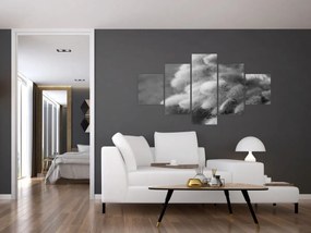 Obraz - trawa z króliczym ogonkiem na stole (125x70 cm)
