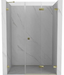 Mexen Lunar-F drzwi prysznicowe składane prawe 110 cm, transparent, złote - 836S-110-050-50-00-P