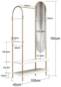 Czarno-szary metalowy zestaw do przedpokoju 101x183x43 cm Anastacia – CosmoLiving by Cosmopolitan