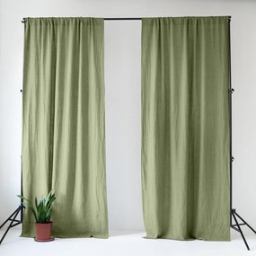 Jasnozielona lniana zasłona 140x200 cm Sage – Linen Tales