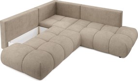 Masseno Narożnik DUCA z funkcją spania i pojemnikiem na pościel Narozniki L, Rozkładana sofa - Szary, FLOW 01