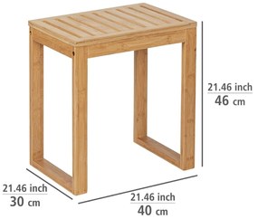 Taboret łazienkowy BAMBUSA, bambusowy, WENKO