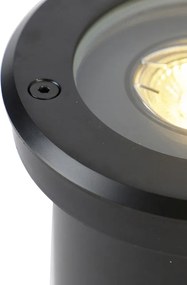 Nowoczesny zewnętrzny reflektor naziemny czarny regulowany IP65 - Delux