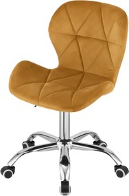 Zestaw do biura ZARIMO Biurko 80x40 cm, biały + Krzesło AVOLA VELVET, musztardowy
