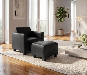 Fotel z otomaną Moncalieri,  czarny