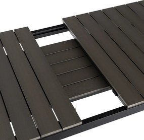 Stół Ogrodowy Prostokątny ARGOS 140-180 cm Rozkładany Ciemnoszary Dąb/Czarny