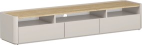 Szafka RTV Elivo 200 cm z dwoma szufladami - kaszmir / dąb olejowany