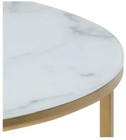 Stolik ze szklanym blatem Actona Alisma, ⌀ 80 cm