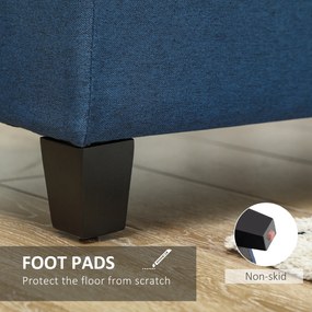 HOMCOM Ławka z miejscem do przechowywania, pufa, ławka do przedpokoju, pikowanie, 125,1 cm x 48,9 cm x 41,3 cm, Niebieska