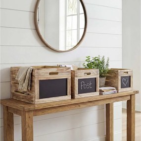 Skrzynka drewniana MCW-E11 (zestaw 3 szt.), naturalny brąz