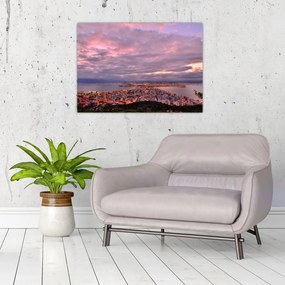 Obraz na szkle - Zmierzch nad miastem (70x50 cm)
