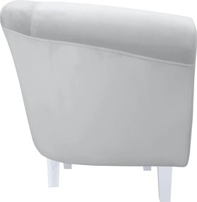 Fotel Milo tkanina Welur wygodny fotel tapicerowany do salonu i sypialni : Kolor nogi - Biała, Kolor tkaniny - VELVET - MG39, Wysokość nogi - 15 cm