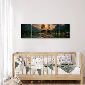 Obraz - jezioro w górach (170x50 cm)