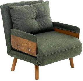 Nowoczesny fotel-łóżko 1-osobowy – 77 x 70 x 82 cm – zielony – metalowy