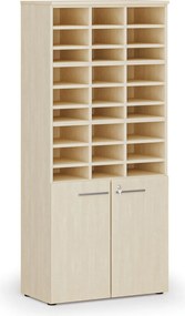 Regał sortujący PRIMO WOOD, 800 x 420 x 1781 mm, 27 przegród, brzoza