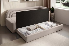 Beżowa rozkładana sofa 3-osobowa FABILLO Wersja: Lewy róg