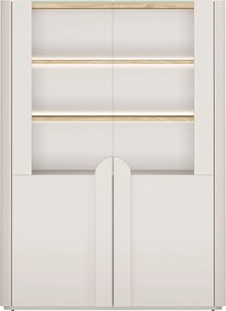 Witryna Amilio 100 cm dwudrzwiowa - kaszmir / dąb olejowany / uchwyty kaszmir