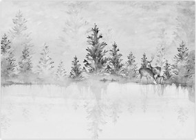 Obraz na szkle - Jeleń nad jeziorem (70x50 cm)
