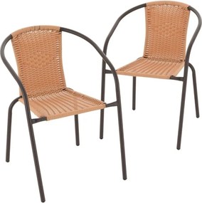 GARTHEN Zestaw 2 krzeseł bistro, jasnobrązowy