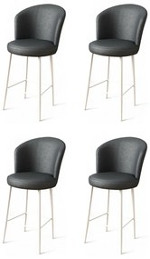 Zestaw krzeseł barowych Uras Anthracite and White,4 szt., 4 szt.