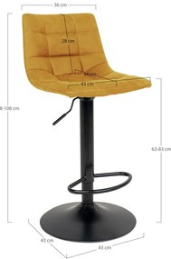 Żółte hokery zestaw 2 szt. 88 cm Middelfart – House Nordic