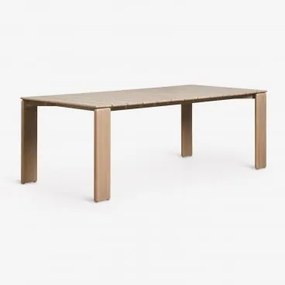 Prostokątny Stół Ogrodowy 220x100 Cm Z Drewna Akacjowego Kandroa Jasny Akacjowy Brąz - Sklum