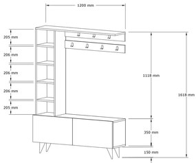 Biały zestaw do przedpokoju Bahar – Kalune Design