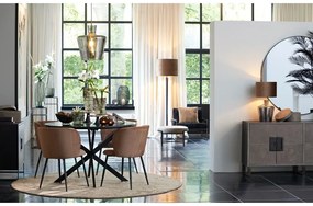 Brązowe aksamitne krzesło Elyna – Light &amp; Living