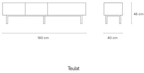 Biało-naturalna szafka pod TV w dekorze dębu 180x45 cm Arista – Teulat